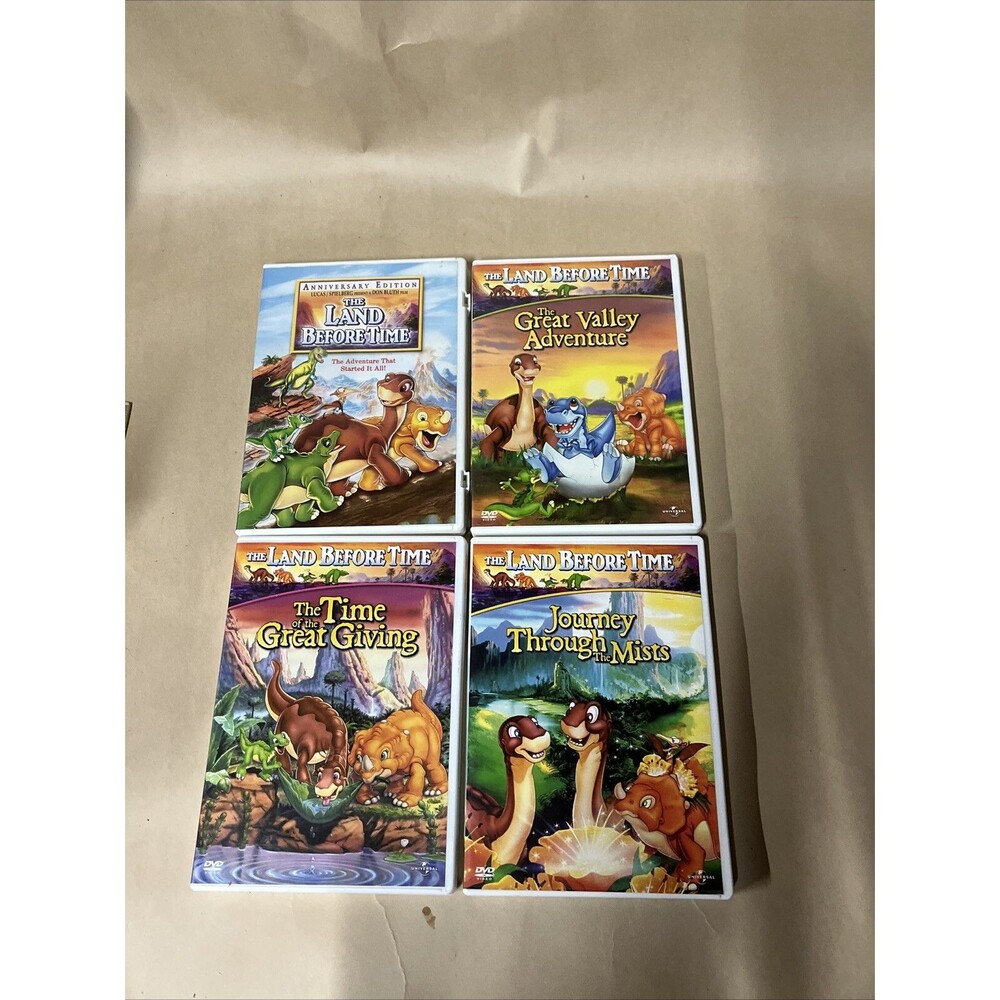 Lot 4 Children DVDs The Land Before Time Anniversary edition, II,‎ III, IV